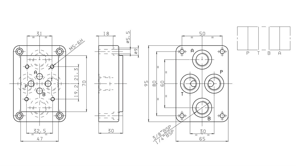 NG6 montageblock R3/8" ut i botten